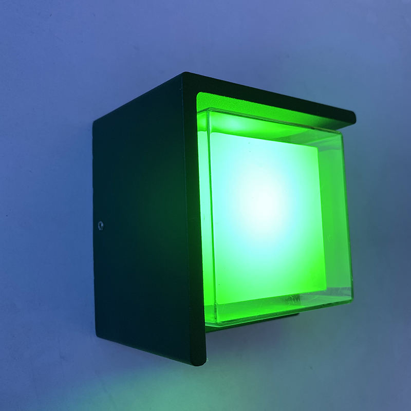 Lampe à led décorative éclairage mural carré acrylique applique murale étanche intérieure avec veilleuse extérieure en aluminium
