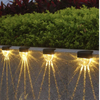 Lumière chaude + couleur RVB LED lampe solaire chemin escalier énergie solaire balcon lumière extérieure jardin lumières lumière solaire lampe solaire