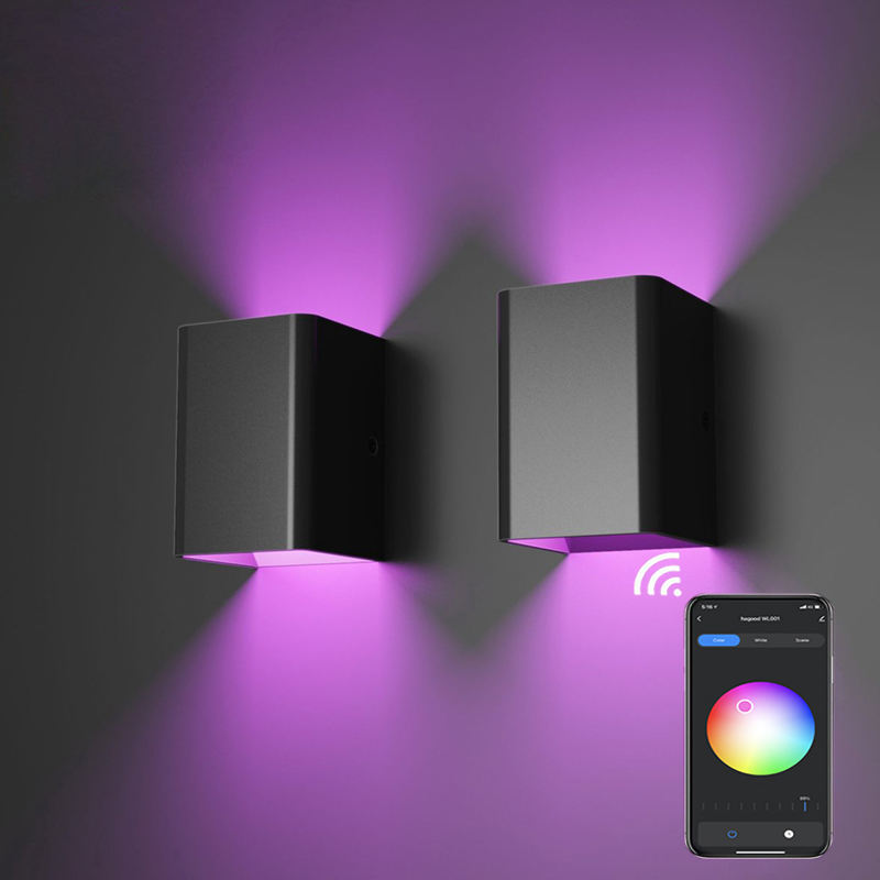 Le plus récent Tuya 9W applique murale lumière App contrôle éclairage extérieur intelligent acrylique applique murale Led appliques murales intelligentes applique