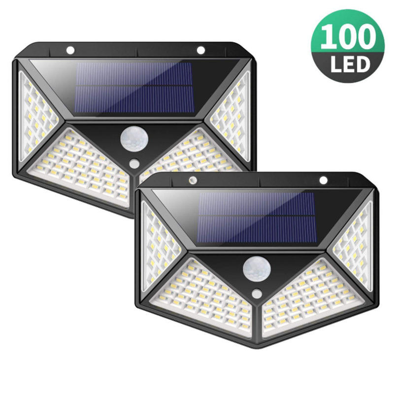 100 LED appliques murales solaires lampe solaire extérieure PIR capteur de mouvement solaire lumière du soleil réverbère pour lumière de jardin