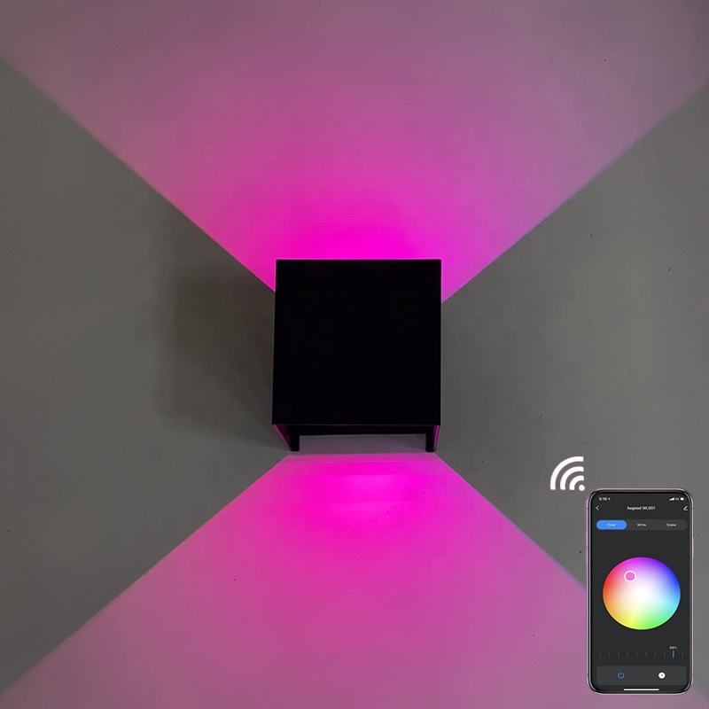 9W étanche Wandlamp HG mur LED applique murale RGB chevet couleur Wifi changeant Google Assistant et Amazon Alexa