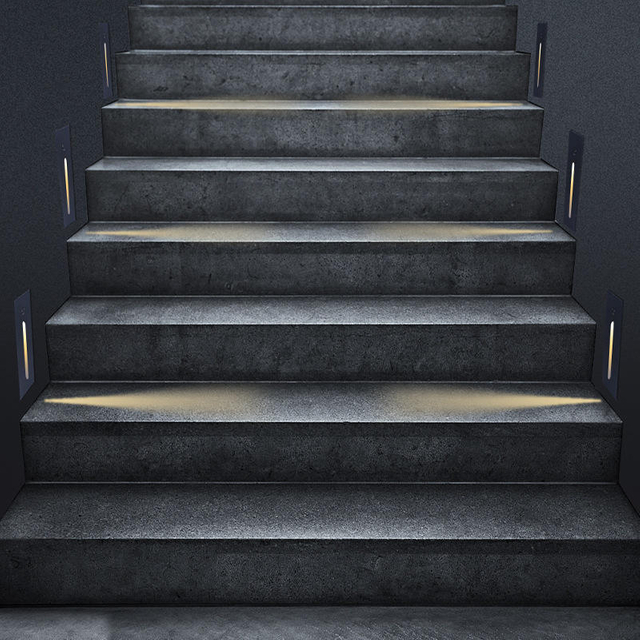 Moderne créatif fantaisie led applique murale intérieur extérieur maison fantaisie 1w pied lampe encastré led étape lumières escalier applique murale