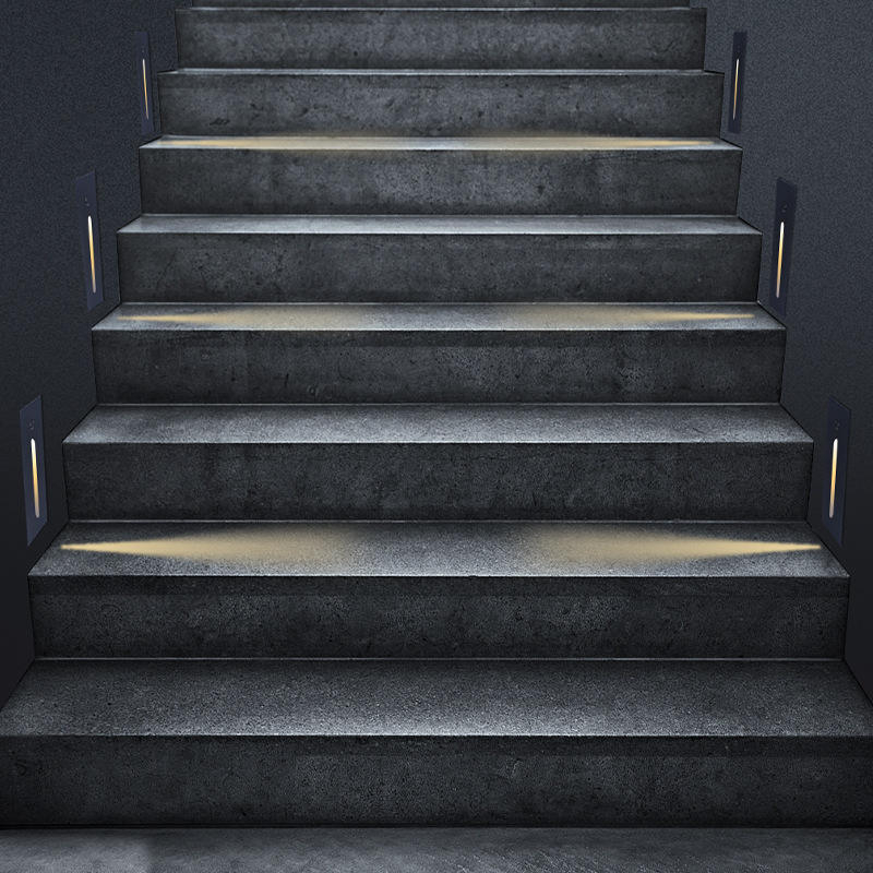 Moderne créatif fantaisie led applique murale intérieur extérieur maison fantaisie 1w pied lampe encastré led étape lumières escalier applique murale