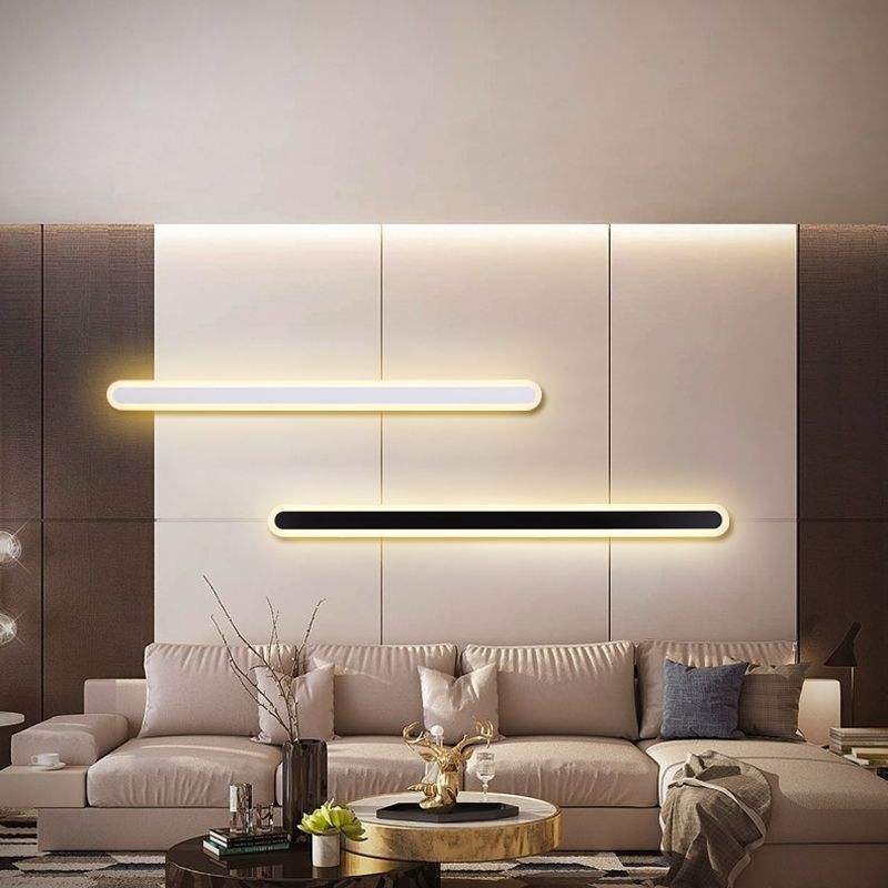 Moderne minimaliste LED ligne applique chambre chevet canapé salle de bain miroir fond lampe décorative fer forgé acrylique lumières