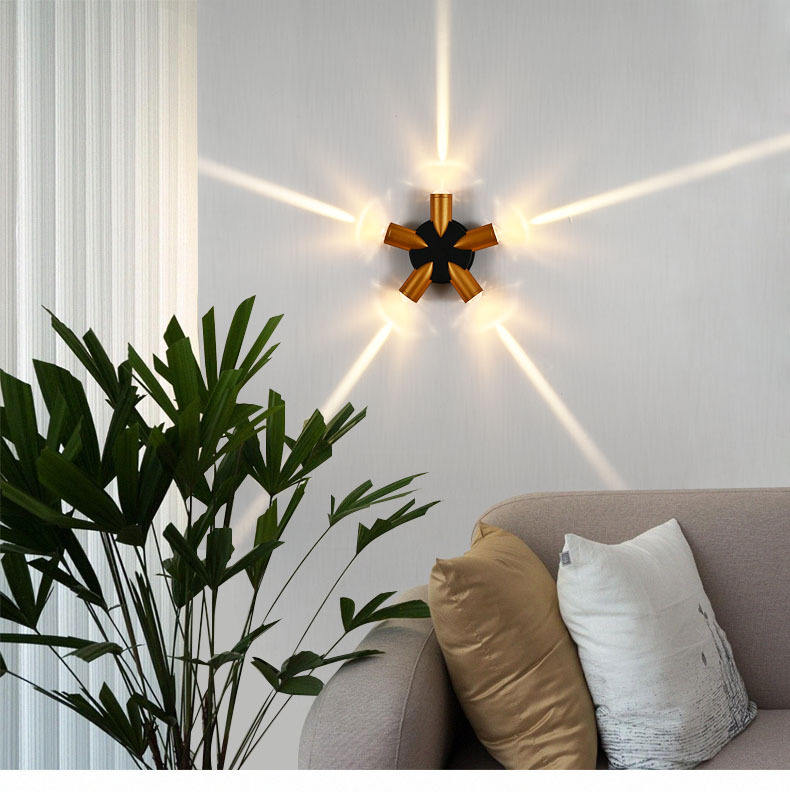 Jardin extérieur hôtel décor à la maison fantaisie mur LED lampe lumière multilatérale éclat paysage éclairage haut et bas meubles couloir