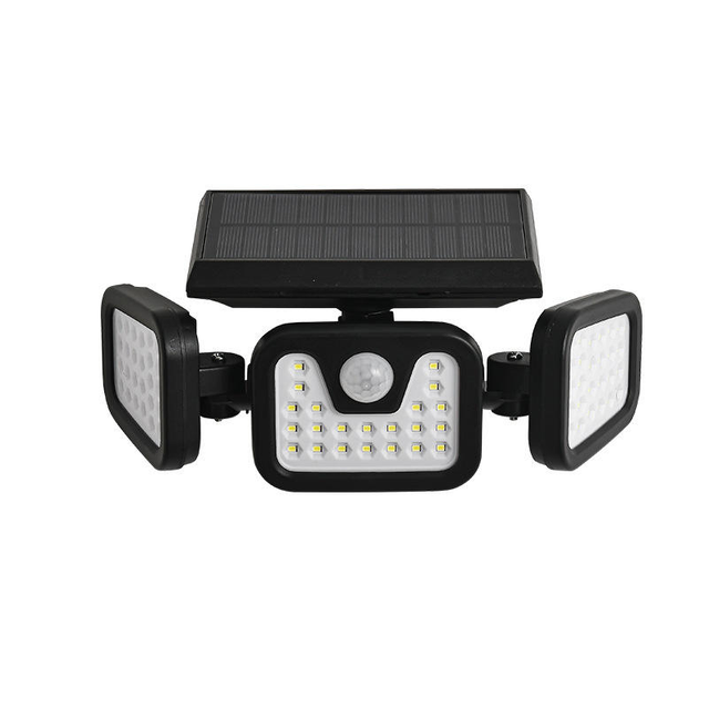 Hagood extérieur étanche 3 têtes applique murale trois têtes 83 COB capteur solaire LED alimenté lumières de sécurité