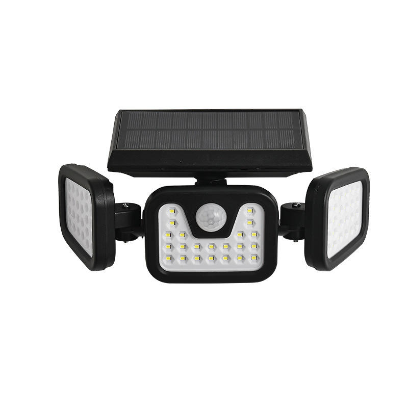 Hagood extérieur étanche 3 têtes applique murale trois têtes 83 COB capteur solaire LED alimenté lumières de sécurité