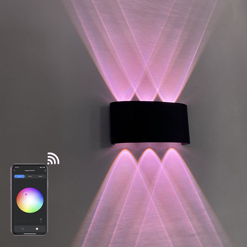 Applique murale extérieure APP télécommande Bluetooth-compatible Dimmable LED applique RGB utilisé pour la décoration de vacances AC85-265V