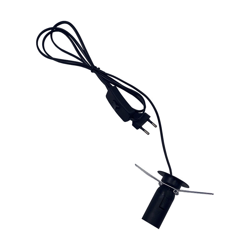 Câble de cordon d'alimentation de 1,8 m avec gradateur ON OFF Clip en métal E14 E27 Base de lampe Support de lampe à main Prise Cordon pour lampe de roche de sel
