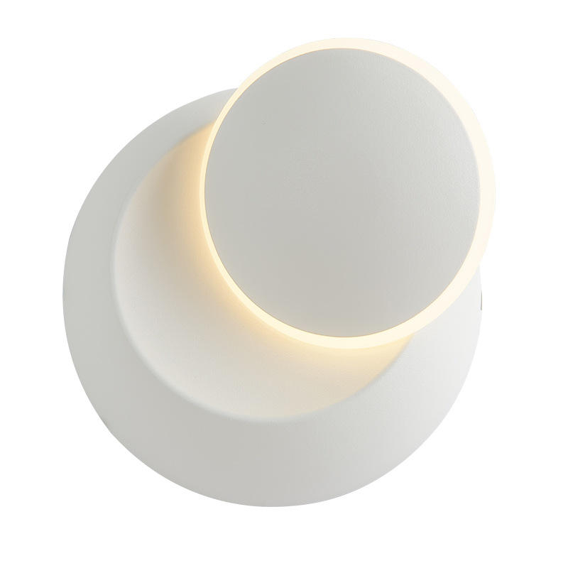 Applique murale LED carrée pour chambre salon blanc noir appliques murales 360 degrés rotatif métal 18W/24W luminaires