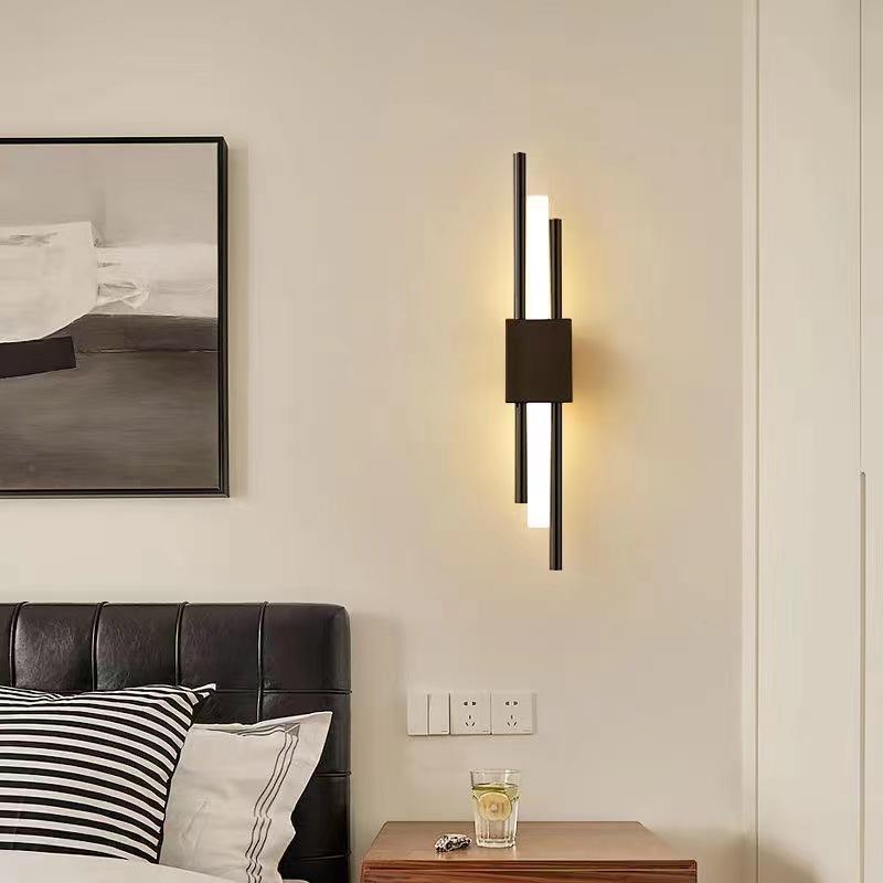 6W longue bande applique salon fond mur étude chambre lampe de chevet simple moderne nordique lumière luxe grille créative