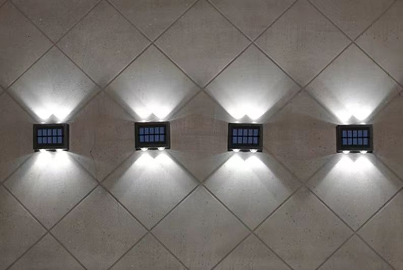 4LED haut et bas applique murale solaire décoration extérieure jardin cour maison applique murale étanche lumière solaire jardin