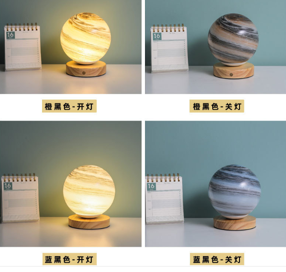 Planète lampe en verre lune Planète lampe décoration chambre chevet veilleuse Creative cadeau d'anniversaire rechargeable lampe de bureau lampe de table