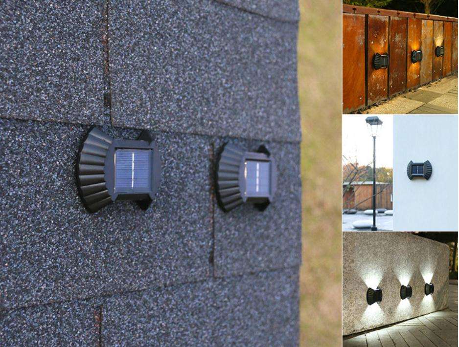 1 ~ 8 pièces lumière LED solaire intelligente LED solaire intelligente appliques LED clôture décor LED jardin lampe solaire lampe solaire