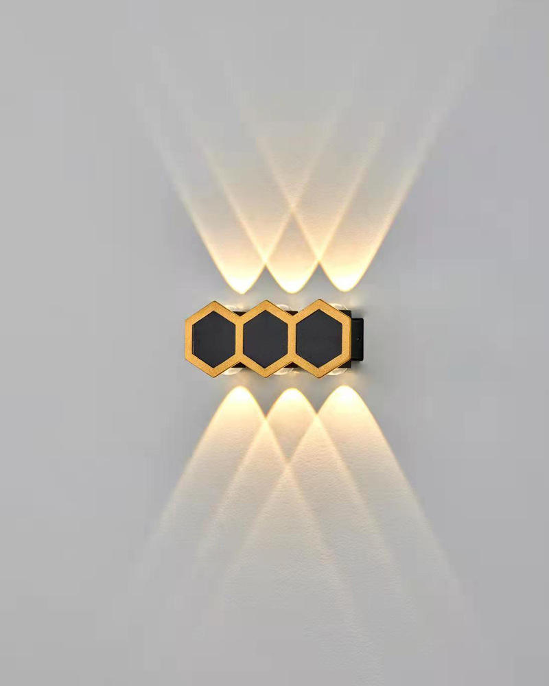 Appliques murales à LED Led Honeycomb Up And Down Lampe à LED Style d'éclairage Appliques extérieures modernes