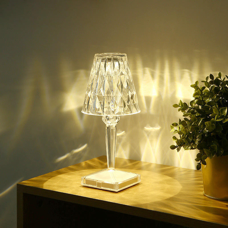 Table de chevet LED contrôle tactile veilleuse moderne cristal lampe de Table LED Rose lumières éclairage intérieur LED lampe de bureau