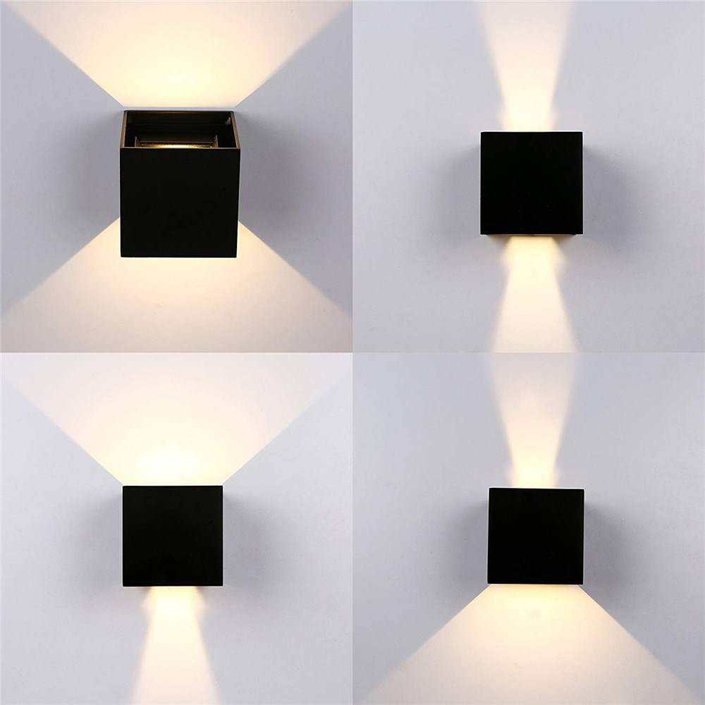 Carré Led Appliques Murales Couloir D'allée Extérieure Dimmable Multicolore Up Down Lampe Avec Détecteur De Mouvement pour Mur KTV Bar Chambre