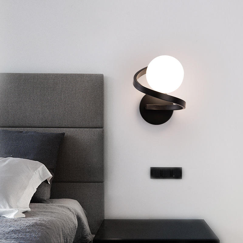 Classique Lampen cristal chambre chevet montage intérieur lumière intérieure décorative or noir métal moderne Led applique murale en verre