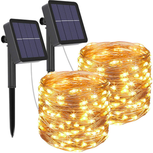 Guirlande solaire guirlande lumineuse 200m lumières de Noël étanche guirlande extérieure lampe à énergie solaire noël pour la décoration de jardin.