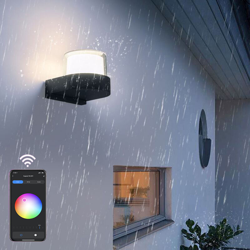 2023 Tuya APP Controle LED Applique Murale Intelligente IP65 Étanche Coloré Applique Murale Décorative À La Mode