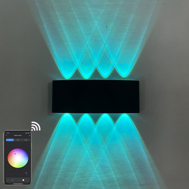 Le plus récent Tuya 9W/12W applique murale lumière App contrôle éclairage extérieur intelligent acrylique applique murale Led appliques murales intelligentes applique