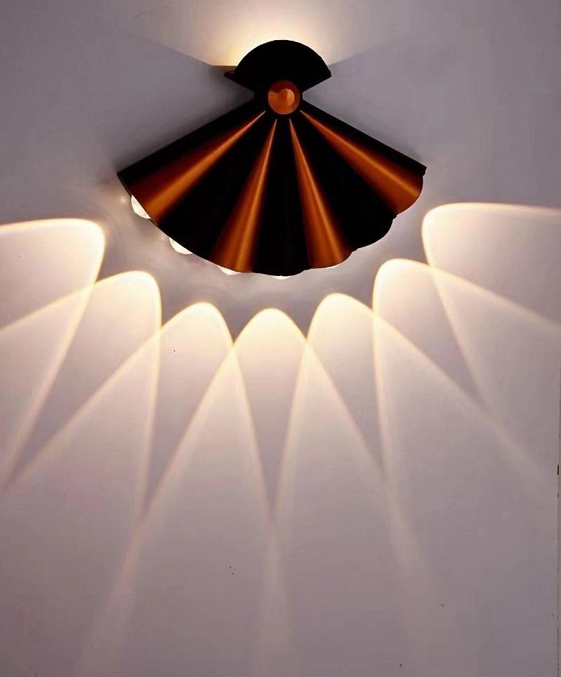 Nouveau Style 8W noir or nordique personnalité applique Simple Led salon fond rond applique hôtel minimaliste