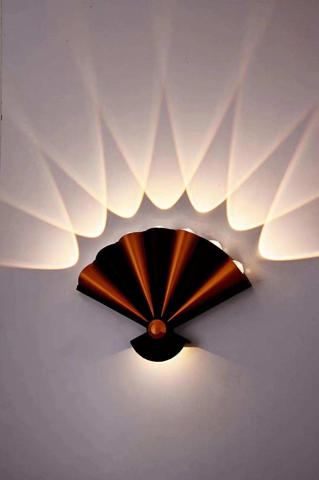 Nouveau Style 8W noir or nordique personnalité applique Simple Led salon fond rond applique hôtel minimaliste