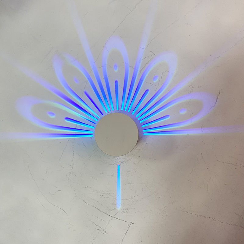 Creative paon Projection lampe télécommande tactile rvb coloré Led fond veilleuse Animal applique murale maison déco pour chambre