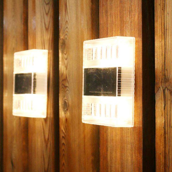 6LED solaire Transparent applique veilleuse extérieure IP65 lumière étanche pour la décoration de la maison cour lumière