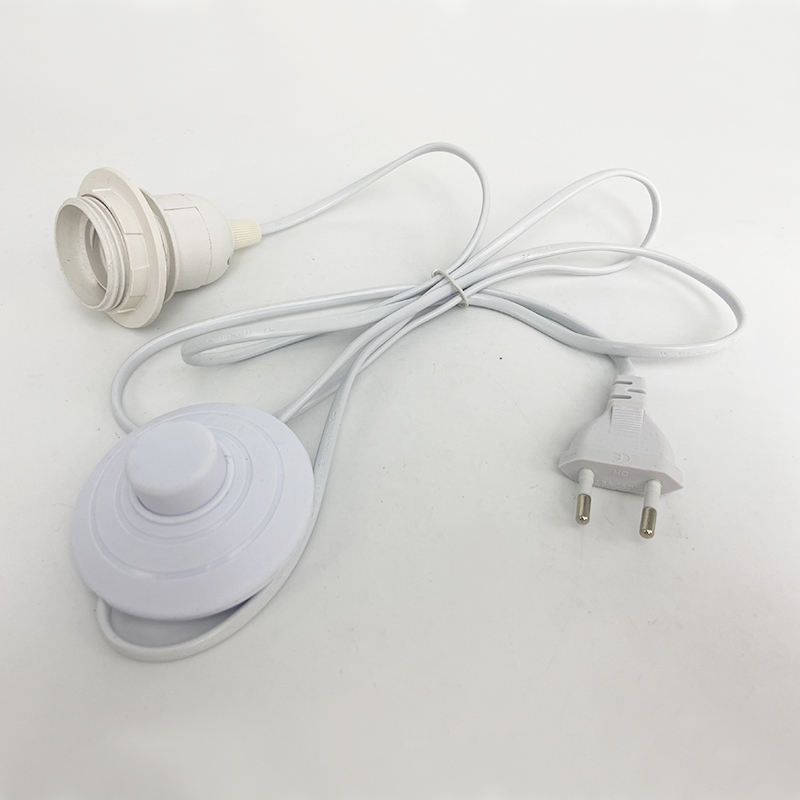 Prise EU e27 cordon d'alimentation support de lampe avec prise EU interrupteur marche/arrêt VDE OEM 2.5A 250V meilleur prix qualité