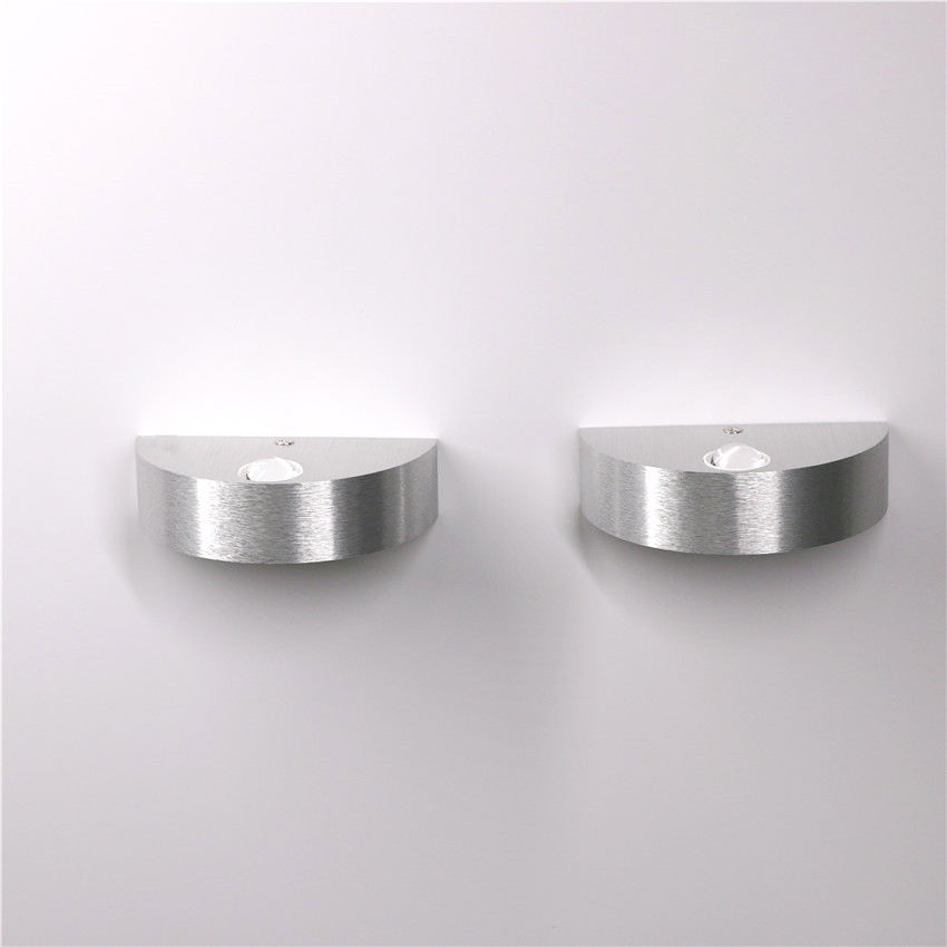 Appliques murales en aluminium de lampe de mur LED 3W haut et bas pour l'éclairage intérieur led d'hôtel de chambre à coucher