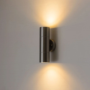 Applique murale LED étanche extérieure en acier inoxydable haut et bas avec ampoule GU10