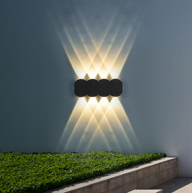 Moderne étanche extérieur 4W mur LED lampe IP65 aluminium haut et bas applique murale jardin porche applique décoration lumière 110V 220V