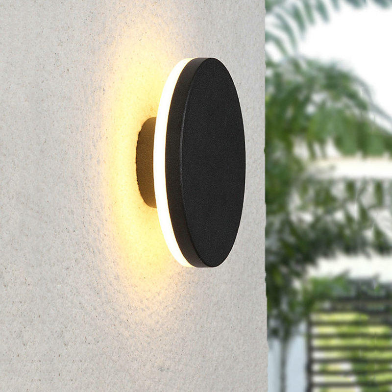 Applique murale intérieure LED forme ronde allée lumière mur extérieur balcon couloir aluminium vanité lumière petites lampes de chevet