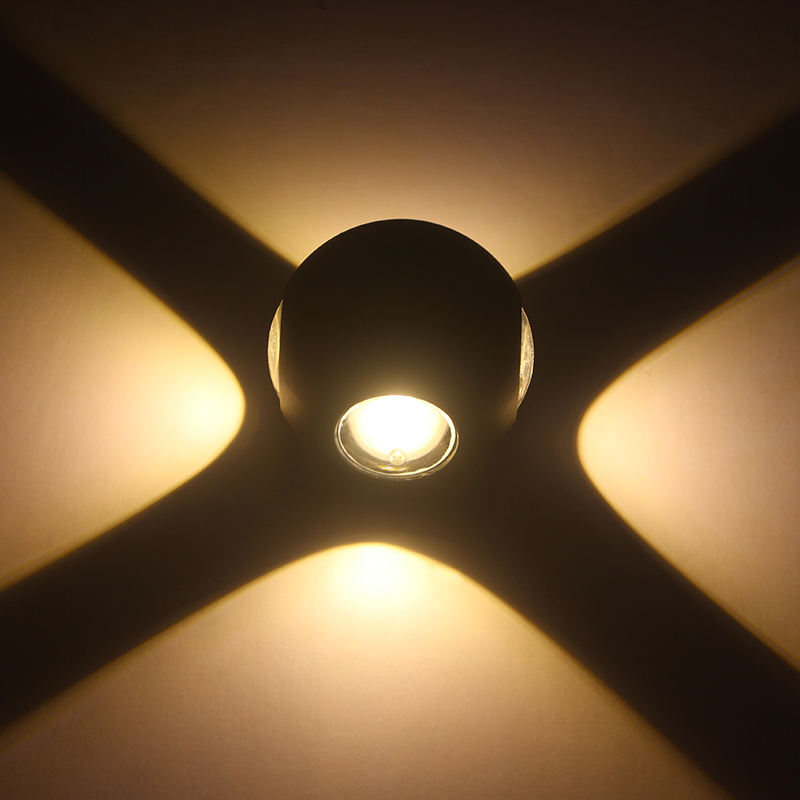 Boule ronde 6W 12W Highbright Escalier antirouille Résidentiel Deco Preuve de l'eau IP65 Applique murale LED en aluminium de haute qualité