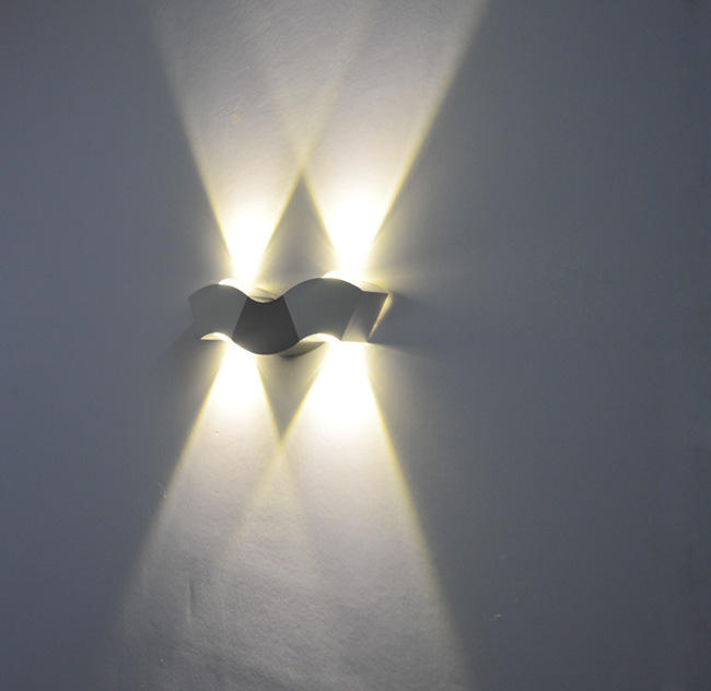 6W LED appliques murales intérieures Up and Down applique murale éclairage intérieur led en aluminium Hall lampe applique murale argent blanc froid