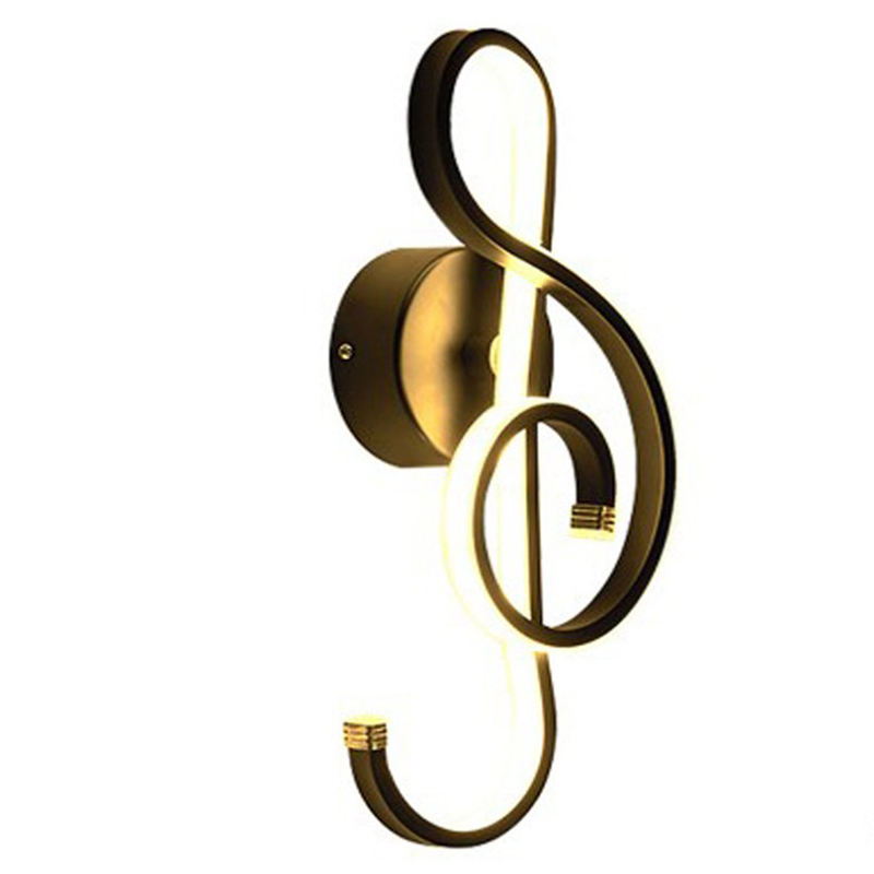Note de musique Moderne Style Minimaliste En Aluminium Décoratif LED Applique Murale Creative Chambre Salon Couloir Allée Applique Murale