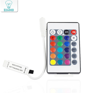 24keys LED Controller RGB IR Remote Controller DC12V Avec Mini Récepteur LED Driver Dimmer Fit pour 5050/3528 RGB LED Strip Light