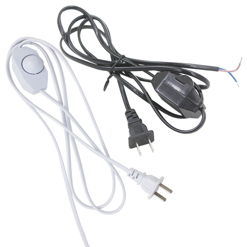 Dimmable 1.8 m ue/US prise lumière commutation ronde interrupteur cordon fil câble prise puissance pour lampes à LED abat-jour papier lumières étoiles lampes