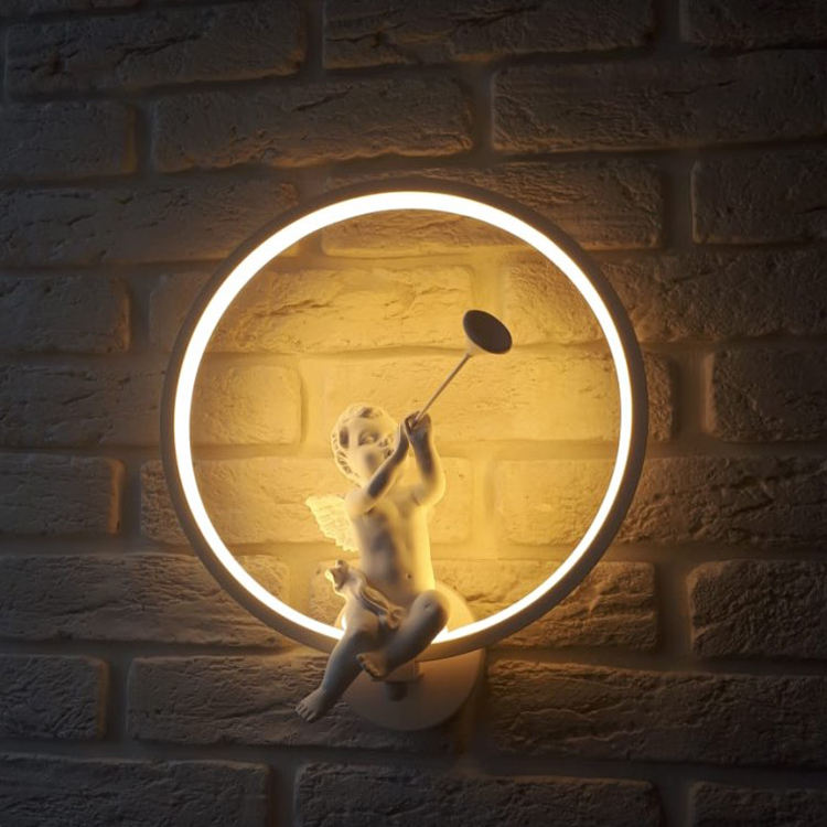 Nouvelle arrivée moderne led applique fantaisie applique murale art anneau lumière support mural pour hôtel lumières intérieures