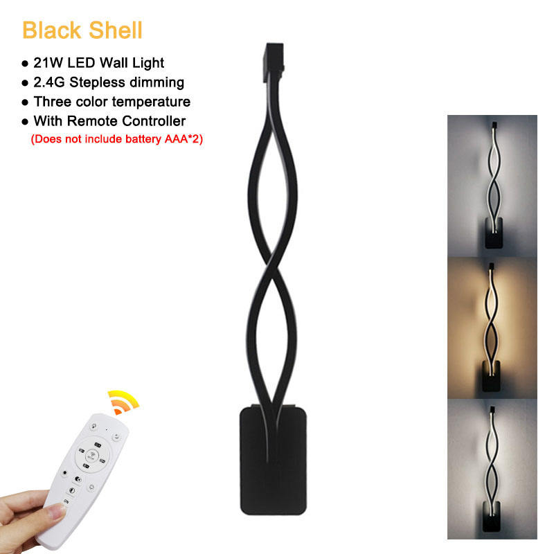 LED wandlamp éclairage domestique moderne décoration applique murale tricolore 2.4G gradation télécommande lumières en aluminium
