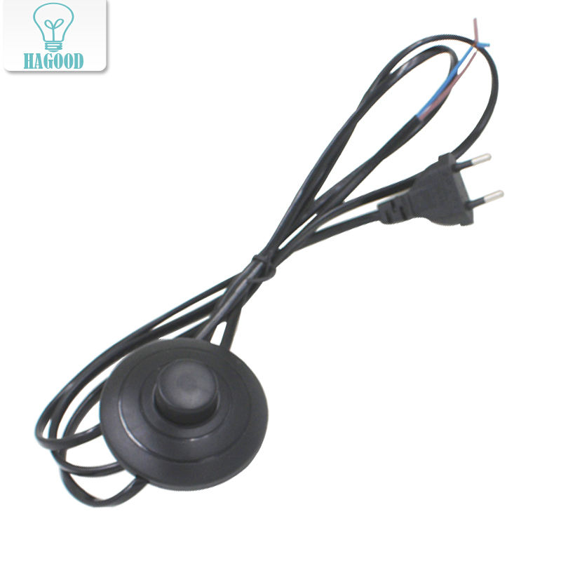 Câble de ligne 1.8m On Off Cordon d'alimentation pour lampe à LED avec interrupteur à bouton 317 Prise EU / US Commutation de la lumière Extension de fil blanc ou noir
