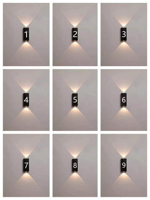 Applique murale lettre applique murale numérique haut et bas applique murale LED numéro de maison lumière applique murale extérieure mur extérieur éclairage led applique murale extérieure