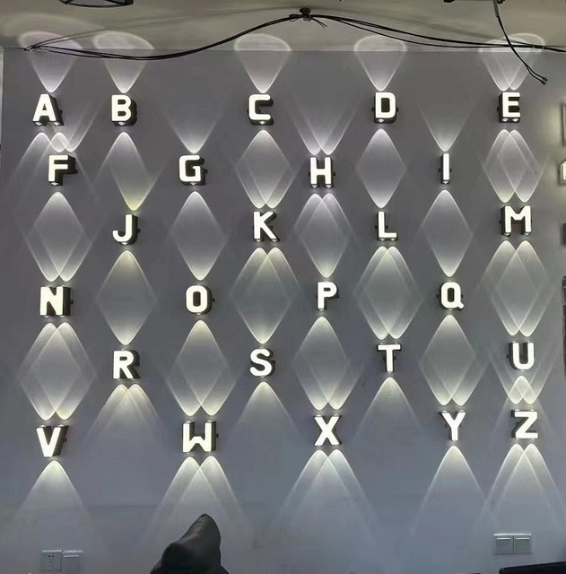 10W 11W 12W Alphabet Lampe Lettre Lumière DIY Société LOGO Alphabet Applique Murale LED Lumière Applique Murale Dans Le Salon LED Appliques Murales Pour Chambre