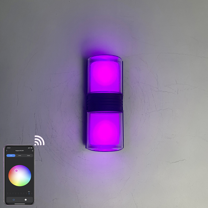 9W APP contrôle RGBW maison Bar hôtel décoratif Wifi Smart APP appliques extérieures LED appliques murales