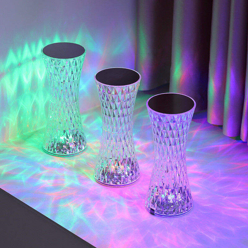 Petite taille cristal 16 couleurs lampe de Table Bar Table atmosphère lampe débranché chambre lampe de chevet cadeau d'anniversaire pour petite amie