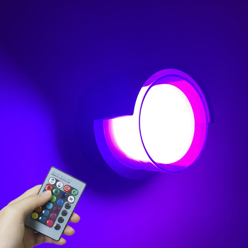 Nouveau 5W Étanche Acrylique Art Déco Mur Led Lumière Éclairage Extérieur Applique Murale Rgb avec Télécommande
