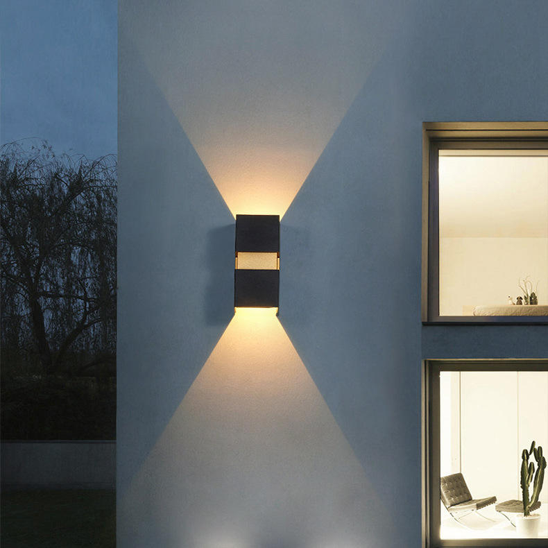 Top Quality Garden Ip65 Étanche Aluminium Rectangle Outdoor Led Wall Light Wall Mounted