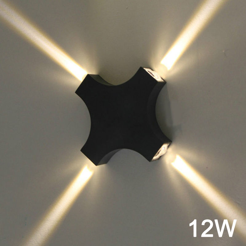 Veilleuse de chevet à faisceau croisé 4W Décoration industrielle RGB led applique murale jardin salle de bain IP65 up down lights