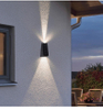 Haut et bas LED lumière solaire alimentée Charge extérieure étanche éclairage appliques jardin
